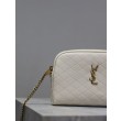 Pochette trapuntata con zip Gaby YSL Saint Laurent Bianco