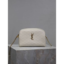 Pochette trapuntata con zip Gaby YSL Saint Laurent Bianco