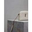 Pochette trapuntata con zip Gaby YSL Saint Laurent Bianco