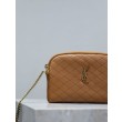 Pochette trapuntata con zip Gaby YSL Saint Laurent marrone