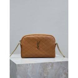 Pochette trapuntata con zip Gaby YSL Saint Laurent marrone
