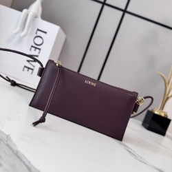 Cloni Imitazioni borse griffate Loewe Joya Pouch Nappa Borgogna firmate