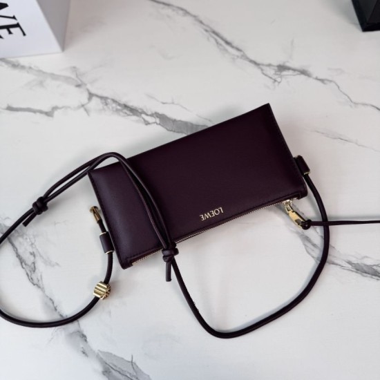 Replica di lusso Imitazioni borse griffate Loewe Joya Pouch Nappa Borgogna Imitazioni Cloni Imitazioni borse griffate Loewe Joya Pouch Nappa Borgogna firmate