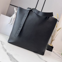 Cloni Borse Imitazioni tote LOEWE con logo Loop Nero firmate