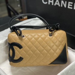 Cloni Borsa da bowling Chanel Cambon Ligne Marrone firmate