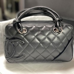 Replica di lusso Borse Firmate da bowling Chanel Cambon Ligne Nero Imitazioni Cloni Borse Firmate Replica da bowling Chanel Cambon Ligne Nero firmate