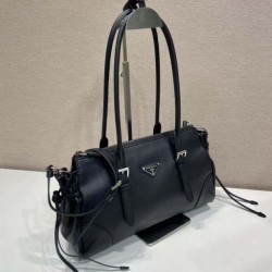Replica di lusso Borsa Prada Bonne con manico superiore 1BG628 Nera Imitazioni Cloni Borsa Prada Bonne con manico superiore 1BG628 Nera firmate
