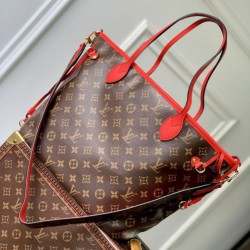 Cloni Borsa a tracolla Louis Vuitton Monogram Inside Out Neverfull MM M12708 Rossa firmate