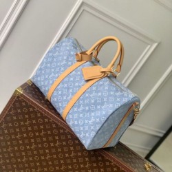 Replica di lusso Borsa Louis Vuitton Keepall Bandoulière 45 M25334 Blu cielo Imitazioni Cloni Borsa Louis Vuitton Keepall Bandoulière 45 M25334 Blu cielo firmate