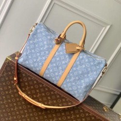 Cloni Borsa Louis Vuitton Keepall Bandoulière 45 M25334 Blu cielo firmate