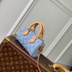 Cloni Borse Replica Alta Qualità LV Nano Speedy Denim M11212 blu firmate