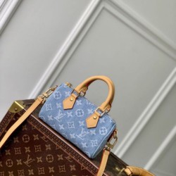 Cloni Borse Replica Alta Qualità LV Nano Speedy Denim M11212 blu firmate