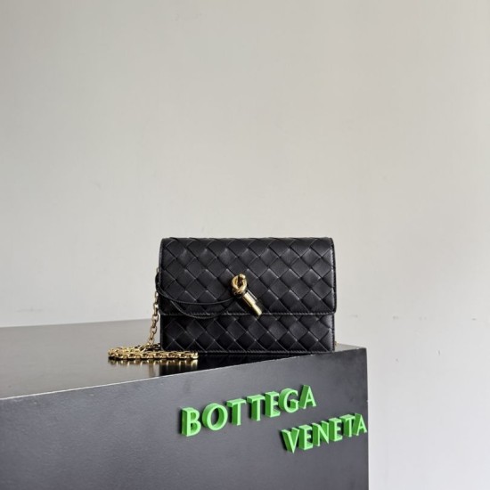 Borsa a tracolla Andiamo di Bottega Veneta su catena Nero