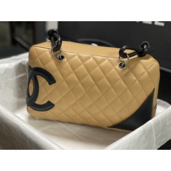 Borsa da bowling Chanel Cambon Ligne Marrone