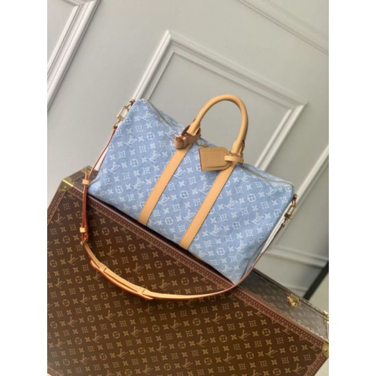 Borsa LV Keepall Bandoulière 45 M25334 Blu cielo