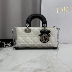 Cloni Borsa Replica 1:1 Dior Lady D-Joy Micro Bag Latte Cannage in pelle di agnello bianca firmate
