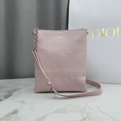 Cloni Borse Replica Dior Trianon con catena agnello piatta Macrocannage Rosa firmate