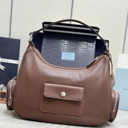 Replica di lusso Borse Alta Qualità a tracolla media Prada lavata 1BC276 Marrone Imitazioni Cloni Borse Replica Alta Qualità a tracolla media Prada lavata 1BC276 Marrone firmate