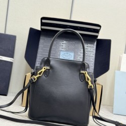 Replica di lusso Borse tote mini Prada Carry 1BA496 Nero Imitazioni Cloni Borse tote mini Prada Carry 1BA496 Nero firmate