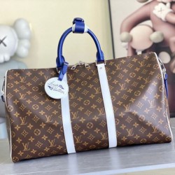 Cloni Bora Pari all'originale replica da viaggio Louis Vuitton Keepall Bandoulière 50 M28161 firmate