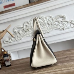 Replica di lusso Borsa 1:1 Hermès Birkin 25cm/30cm bicolore pelle Togo Nero/Bianco Imitazioni Cloni Borsa Replica 1:1 Hermès Birkin 25cm/30cm bicolore pelle Togo Nero/Bianco firmate