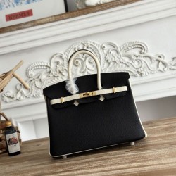 Cloni Borsa Replica 1:1 Hermès Birkin 25cm/30cm bicolore pelle Togo Nero/Bianco firmate