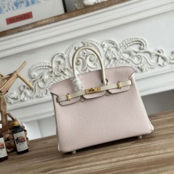 Cloni Borse Firmate Replica Hermès Birkin 25cm/30cm bicolore pelle Togo Rosa/Bianco firmate