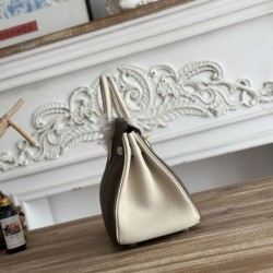 Replica di lusso Imitazioni borse griffate Hermès Birkin 25cm/30cm bicolore pelle Togo Etoupe/Bianco Imitazioni Cloni Imitazioni borse griffate Hermès Birkin 25cm/30cm bicolore pelle Togo Etoupe/Bianco firmate