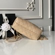 Borsa Replica 1:1 a secchiello trapuntata Chanel 25 con coulisse AP5317 Albicocca