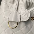 Borse Replica Alta Qualità a secchiello trapuntata Chanel 25 con coulisse AP5317 Bianca