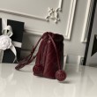 Borsa a secchiello trapuntata Chanel 25 con coulisse AP5317 Borgogna
