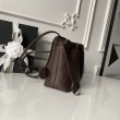 Borse Imitazioni a secchiello trapuntata Chanel 25 con coulisse AP5317 Caffè