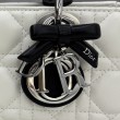 Borsa Replica 1:1 Dior Lady D-Joy Micro Bag Latte Cannage in pelle di agnello bianca