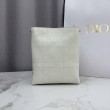 Borsa Dior Trianon con catena agnello piatta Macrocannage Bianco