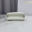 Borsa Dior Trianon con catena agnello piatta Macrocannage Bianco