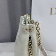Borsa Dior Trianon con catena agnello piatta Macrocannage Bianco