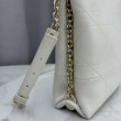 Borsa Dior Trianon con catena agnello piatta Macrocannage Bianco