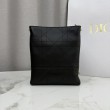 Borsa Dior Trianon con catena agnello piatta Macrocannage Nero