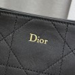 Borsa Dior Trianon con catena agnello piatta Macrocannage Nero