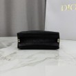 Borsa Dior Trianon con catena agnello piatta Macrocannage Nero