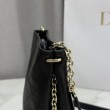 Borsa Dior Trianon con catena agnello piatta Macrocannage Nero