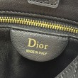 Borsa Dior Trianon con catena agnello piatta Macrocannage Nero