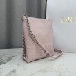 Borse Replica Dior Trianon con catena agnello piatta Macrocannage Rosa