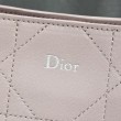Borse Replica Dior Trianon con catena agnello piatta Macrocannage Rosa