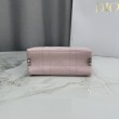 Borse Replica Dior Trianon con catena agnello piatta Macrocannage Rosa