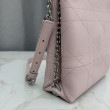 Borse Replica Dior Trianon con catena agnello piatta Macrocannage Rosa