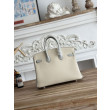 Borsa Hermès Birkin 25cm/30cm bicolore pelle Togo Bianco/Blu