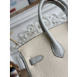 Borsa Hermès Birkin 25cm/30cm bicolore pelle Togo Bianco/Blu