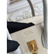 Borsa Hermès Birkin 25cm/30cm bicolore pelle Togo Bianco/Blu