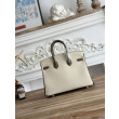Borsa Hermès Birkin 25cm/30cm bicolore pelle Togo Bianco/Marrone